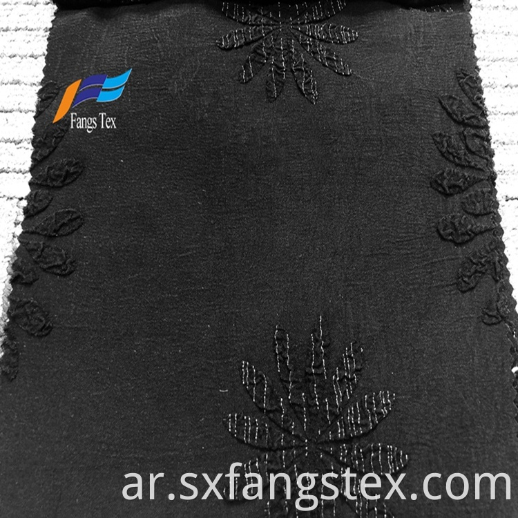100% Polyester Fukuro Jacquard Formal Black Abaya Fabric 1